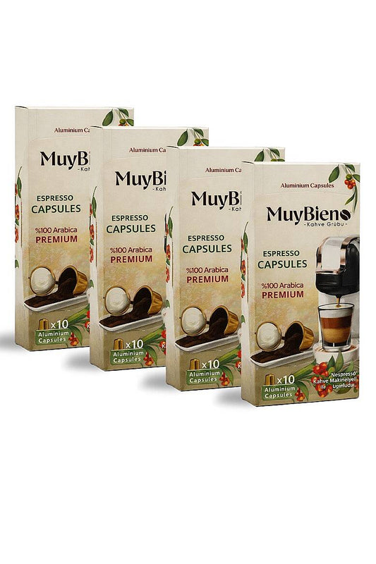 Premium Kapsül Kahve Avantaj Paketi 4x10 Nespresso Uyumlu Alüminyum Kapsül 40 Adet
