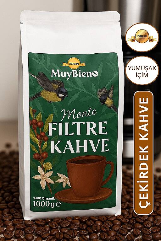 Premium Monte Filtre 1000 gr %100 Arabica Çekirdek Kahve