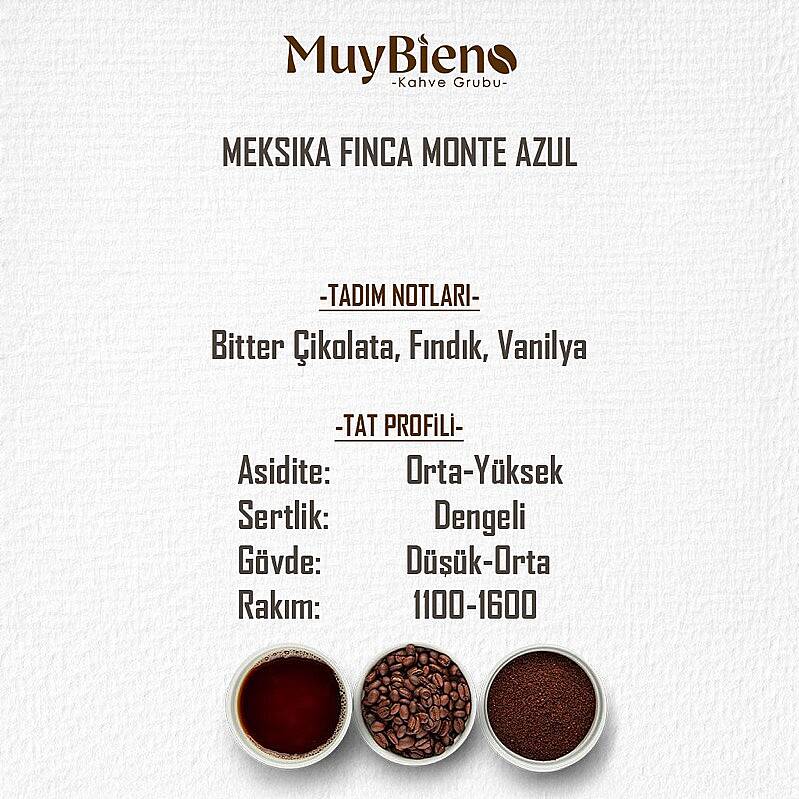 Meksika Finca Monte Azul 250 gr. Çekirdek Kahve %100 Arabica