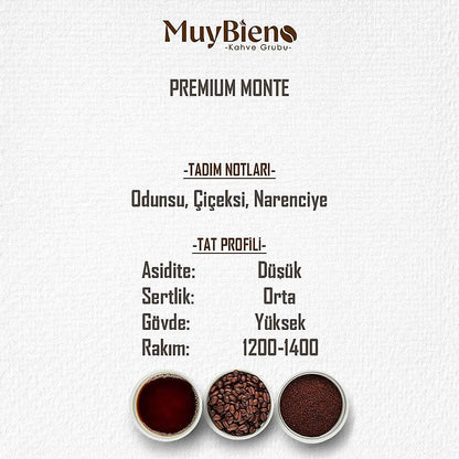 Premium Monte Filtre 1000 gr %100 Arabica Çekirdek Kahve