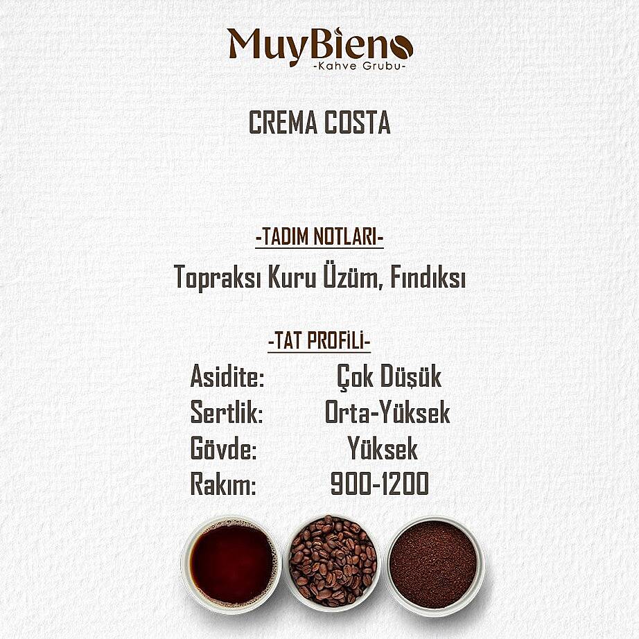 Crema Costa 1000 gr %100 Arabica Öğütülmüş Filtre Kahve