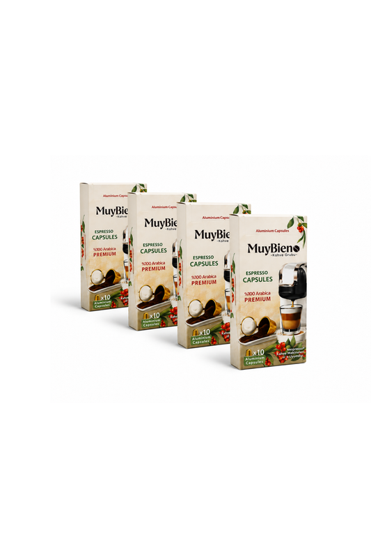 Premium Kapsül Kahve Avantaj Paketi 4x10 Nespresso Uyumlu Alüminyum Kapsül 40 Adet