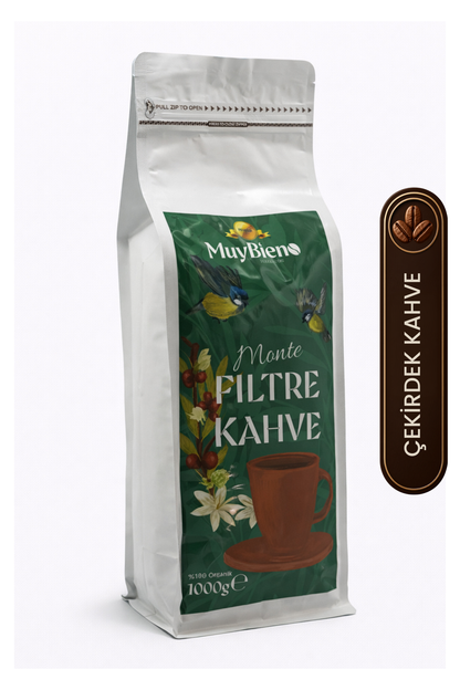 Premium Monte Filtre 1000 gr %100 Arabica Çekirdek Kahve