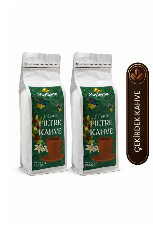 Premium Monte Filtre Çekirdek Kahve Avantaj Paketi 2x1000 gr