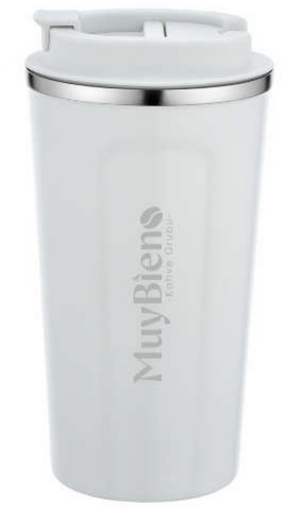 450 ml Paslanmaz Çelik Beyaz Termos - 2