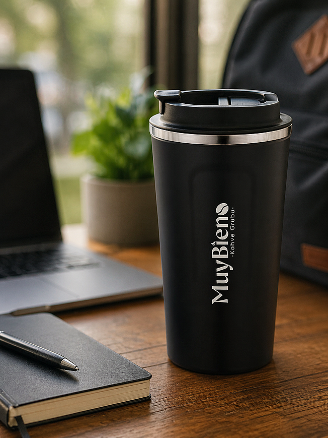 450 ml Paslanmaz Çelik Siyah Termos