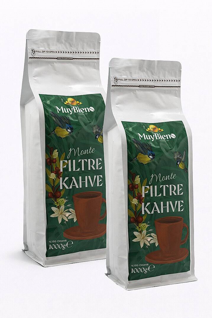Premium Monte Filtre Çekirdek Kahve Avantaj Paketi 2x1000 gr
