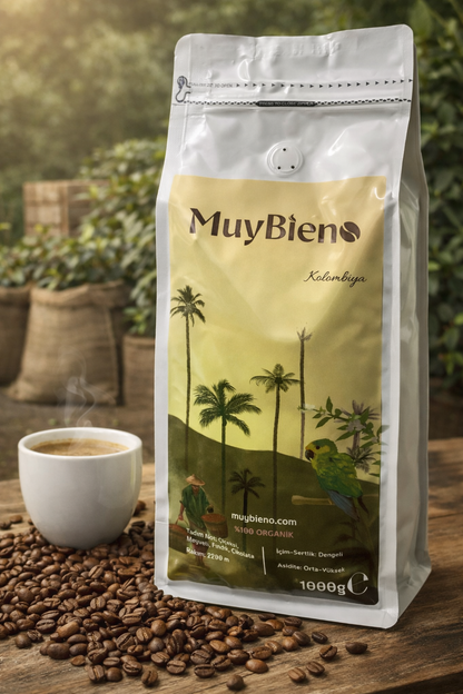 Kolombiya Medellin Supremo 1000 gr. Çekirdek Kahve %100 Arabica