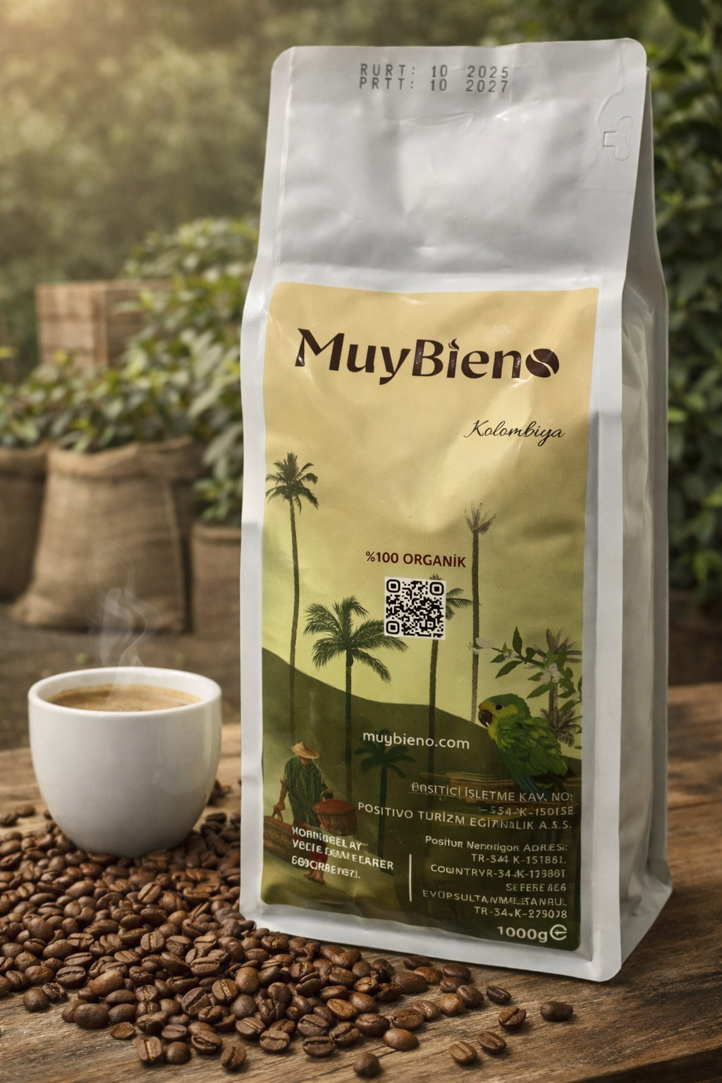 Kolombiya Medellin Supremo 1000 gr. Çekirdek Kahve %100 Arabica